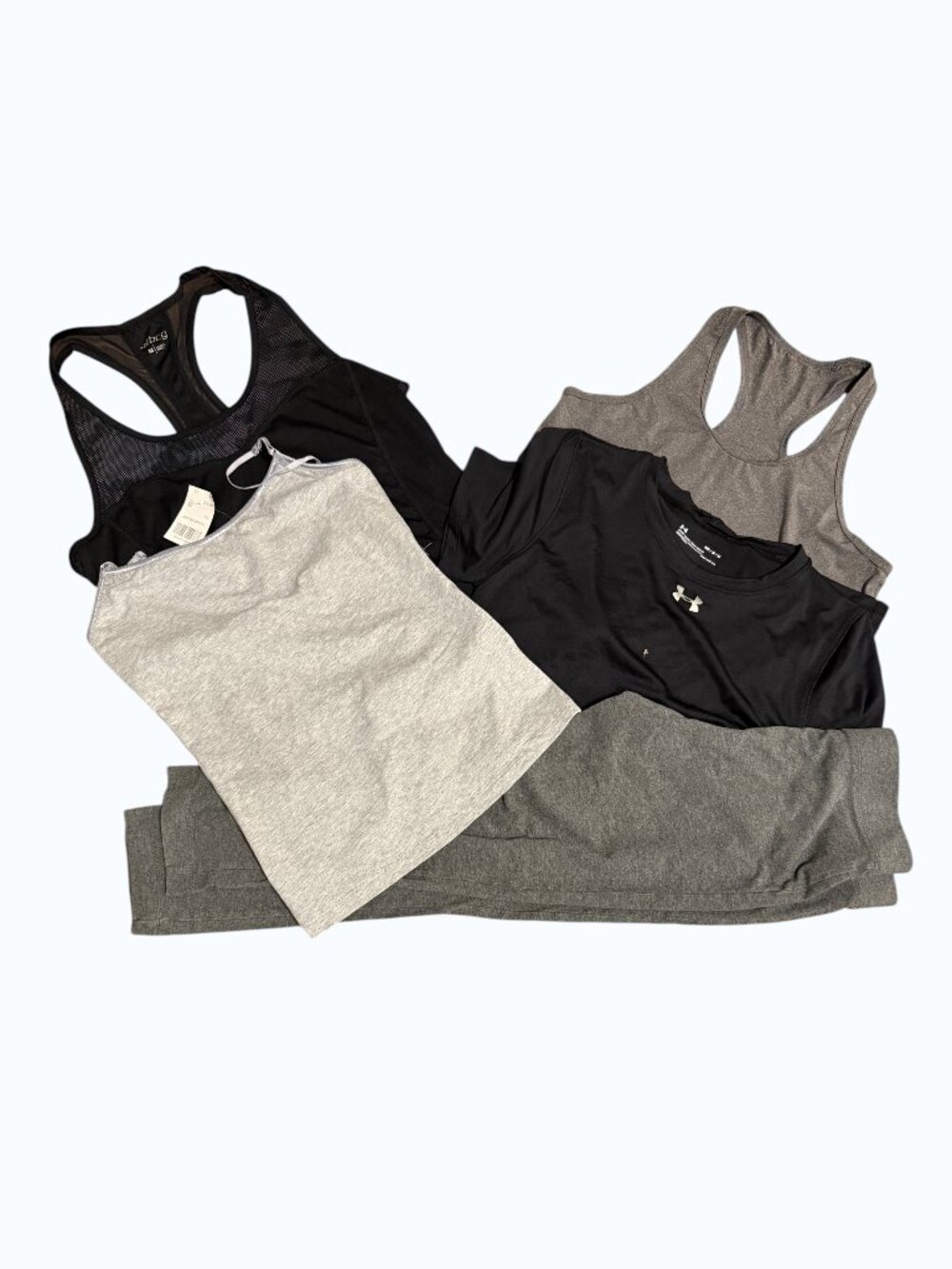 Women's 5 PC Activewear Bundle: 1 Leggings, 4 Tops:  Medium Sizes